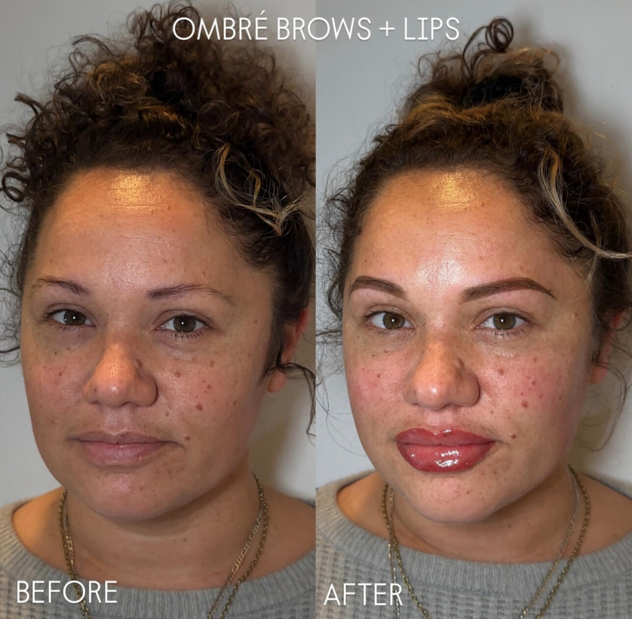 Ombré brows and lips