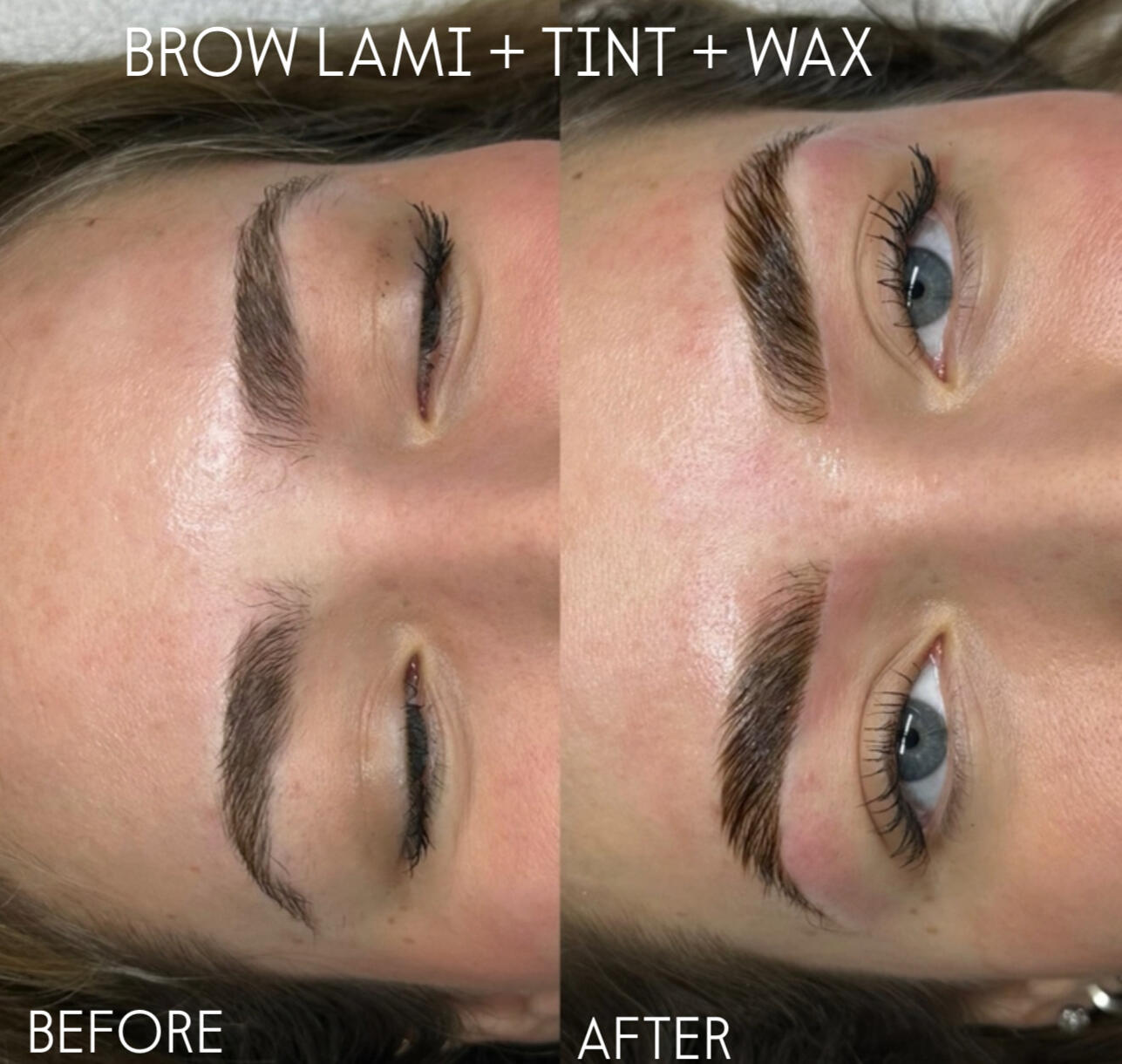 Brow lamination tint and wax