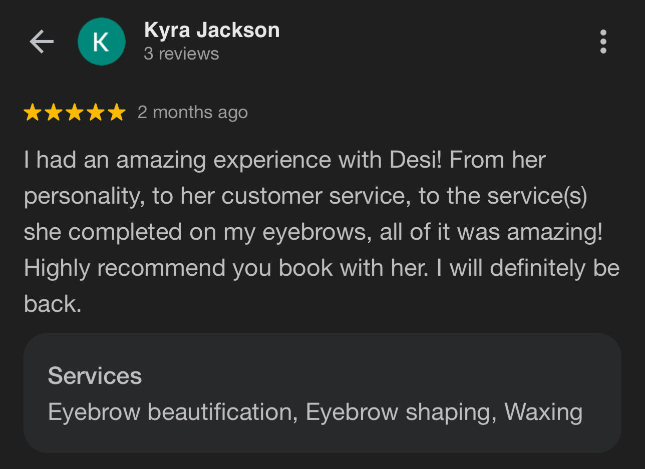 Real client brow wax and tint review